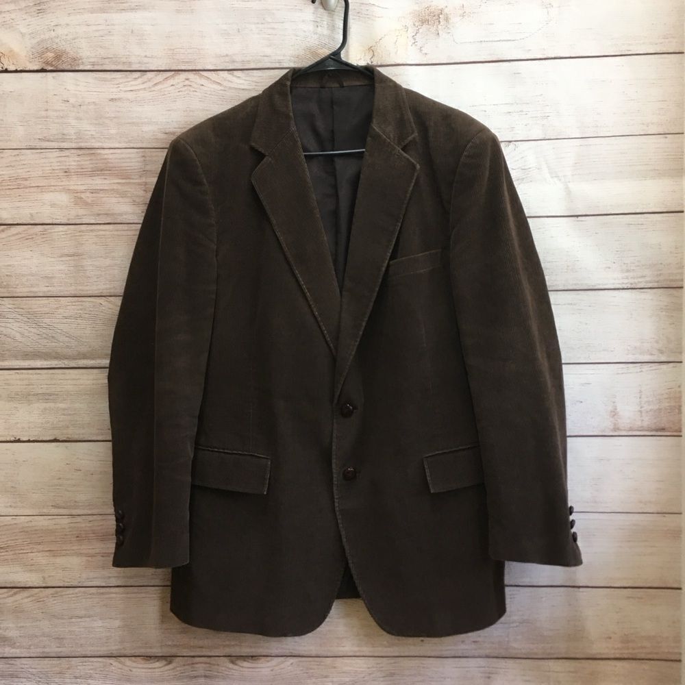 VINTAGE‎ CENTURY CLUB BLAZER AND VEST IN BROWN CORDUROY